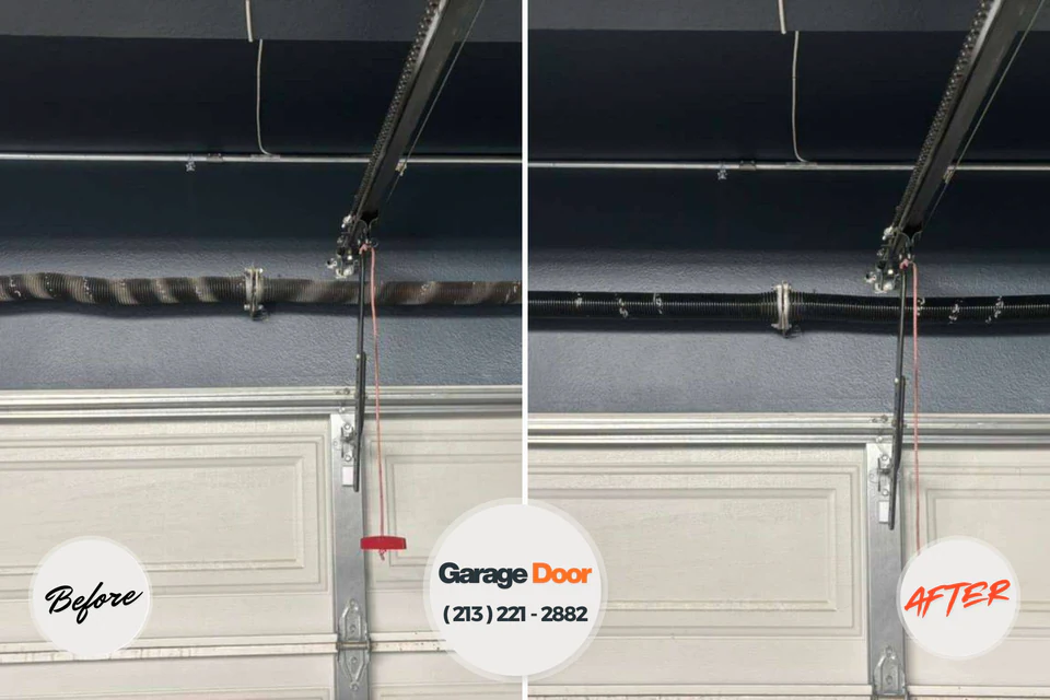 Before and after: garage door spring repair Walton Hills, OH